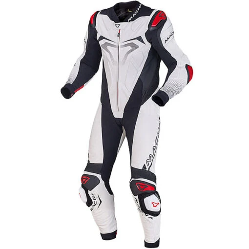Macna Voltage One Piece Leather Suit - White / Black 4 Macna Voltage One Piece Leather Suit - White / Black -Macna macna voltage one piece leather suit white black