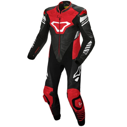 Macna Tracktix One Piece Leather Suit - Black / Red / White 6 Macna Tracktix One Piece Leather Suit - Black / Red / White -Macna macna suit leather tracktix 1pc black red white